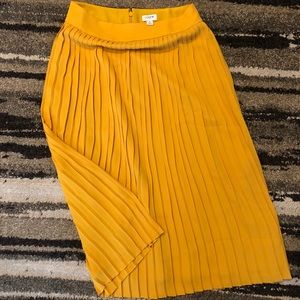 J Crew mustard yellow midi skirt